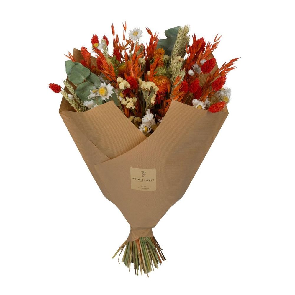 Bouquet de fleurs séchées classique orange - ↕60cm