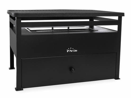 Barbecue à l'éthanol 1.5l en acier noir