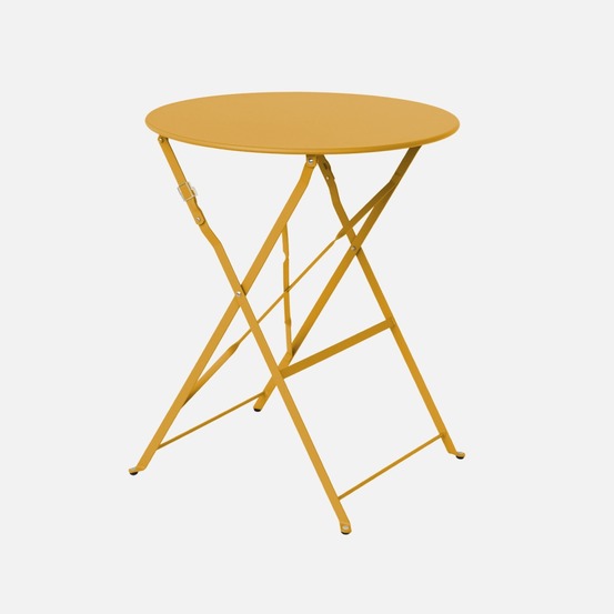 Table de jardin bistrot pliable - emilia ronde - table ronde ø60cm en acier thermolaqué