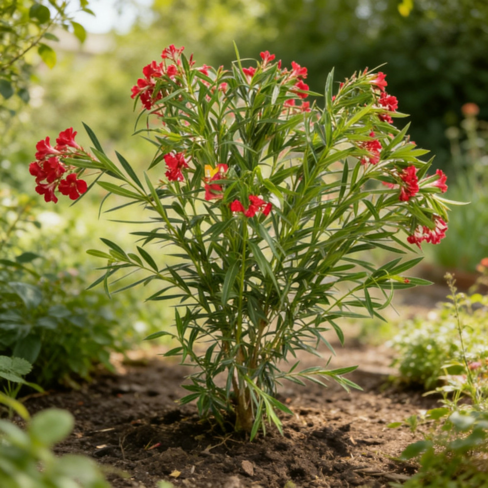 Laurier rose rouge 80/100cm pot 18l - nerium oleander