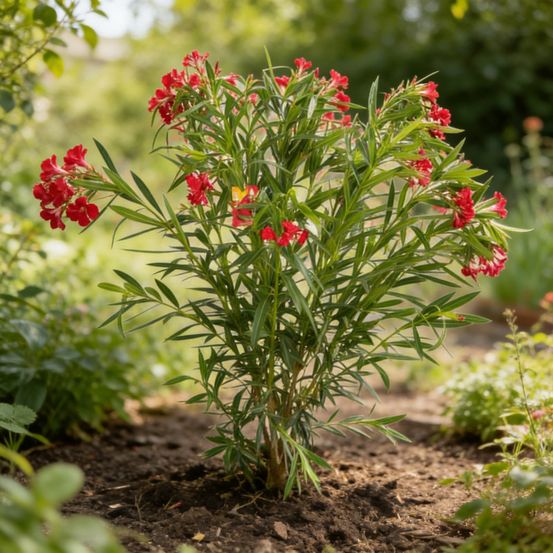 Laurier rose rouge 80/100cm pot 18l - nerium oleander
