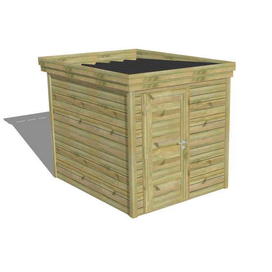Abri de jardin bois pin traité autoclave 27mm - 2,14x2,64m / 6m2 - bac acier - abri français
