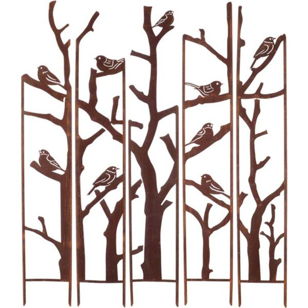 Treillis brise vue en 5 parties oiseaux l : 137,5 x 1,5 x 170 cm