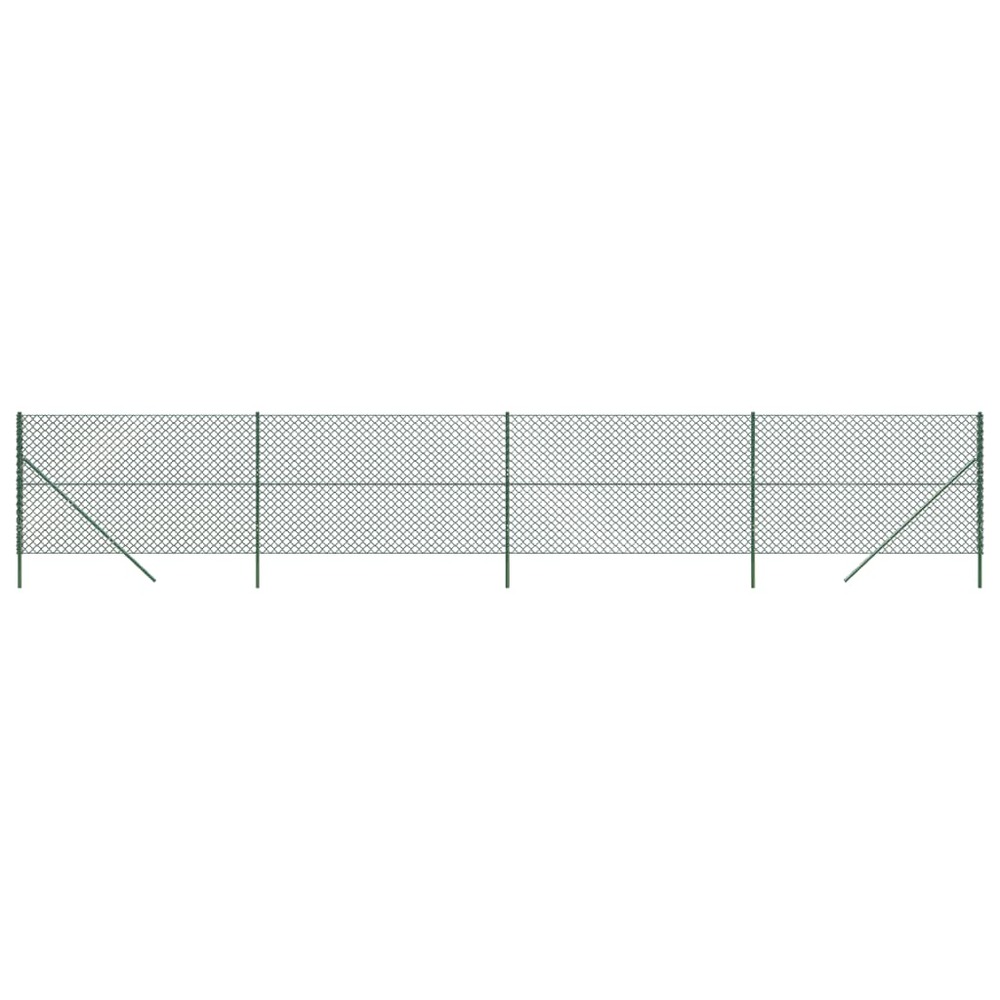 Clôture en mailles de chaîne vert 2,2x10 m
