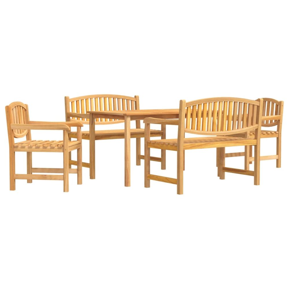 Ensemble à manger de jardin 5pcs bois de teck massif