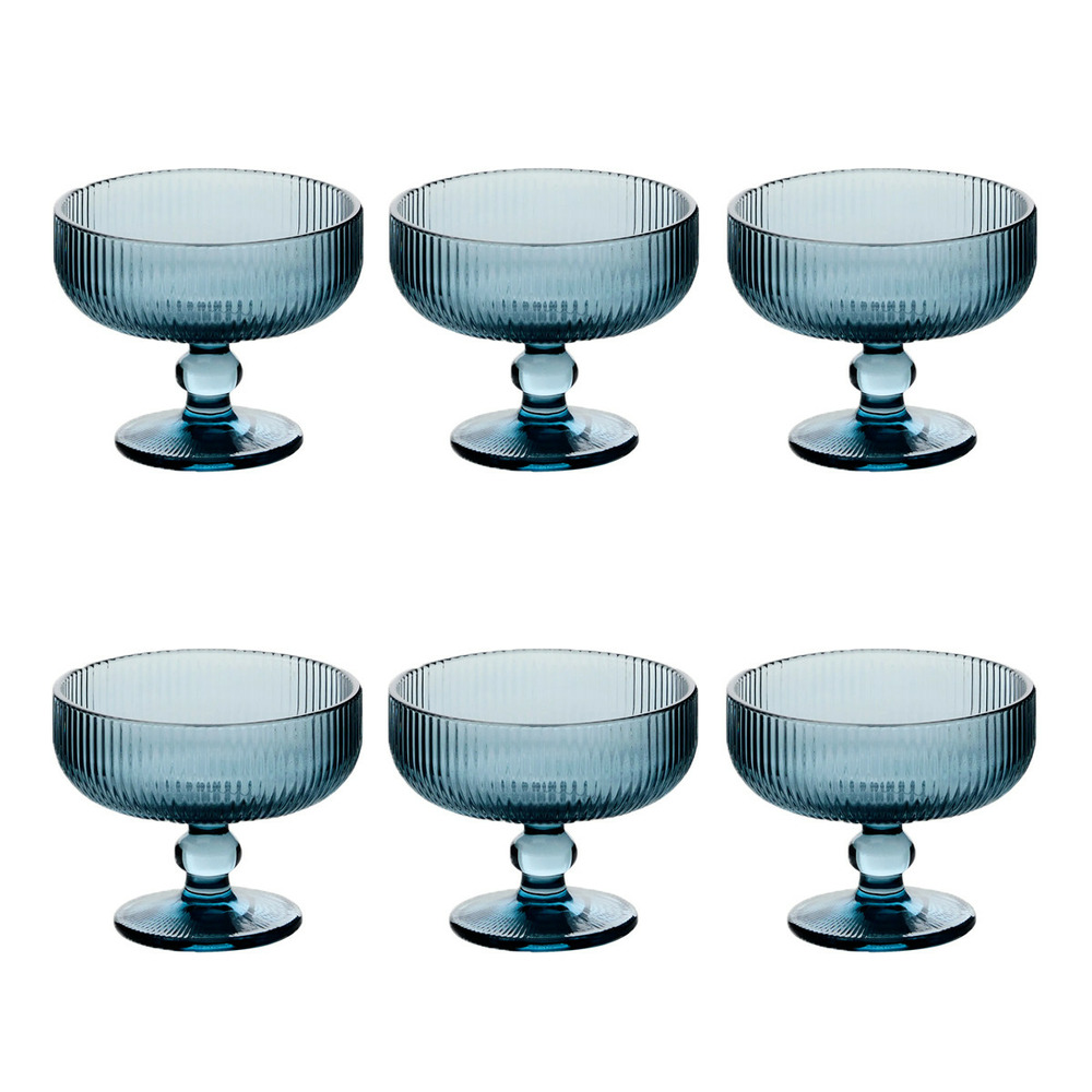 Lot de 6 coupes à glace strie 