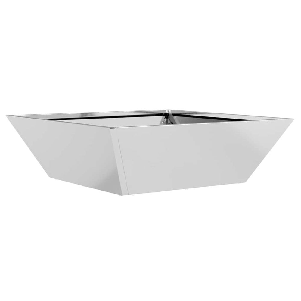 Cache-pot de jardin argenté 50 x 50 x 15 cm acier galvanisé