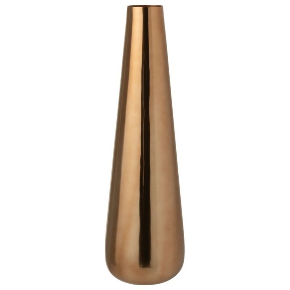 Grand vase de sol en aluminium doré 17x17x60 cm