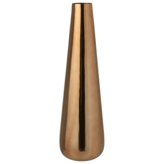 Grand vase de sol en aluminium doré 17x17x60 cm