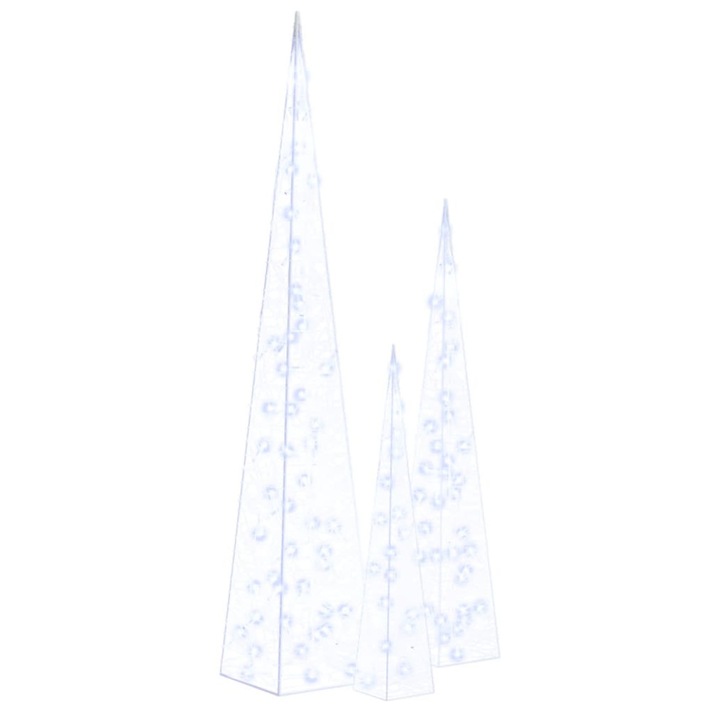 Jeu de cônes lumineux à led acrylique bleu 60/90/120 cm