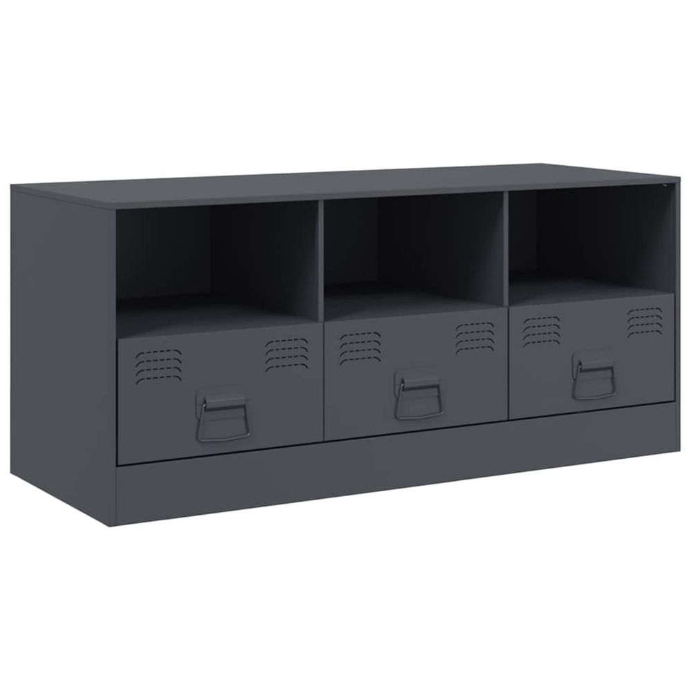 Meuble tv anthracite 99x39x44 cm acier