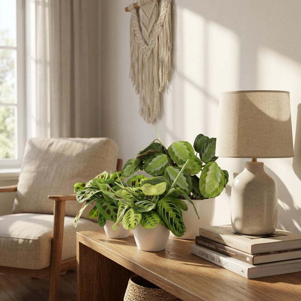Maranta mix - silverband, lemon lime & kerchoveana - pet-friendly - pot de 12cm - hauteur 25cm