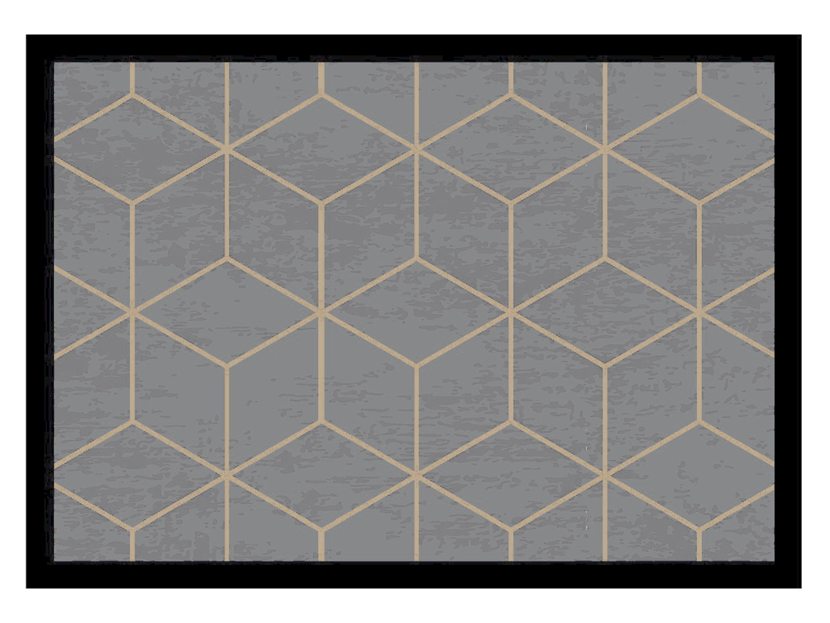 Paillasson géométrique gris - 50x70 cm