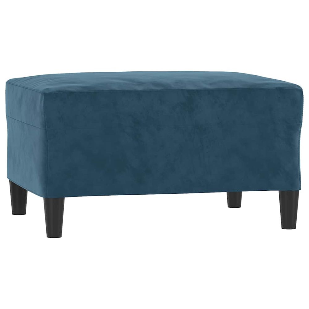 Repose-pied bleu 70x55x41 cm velours