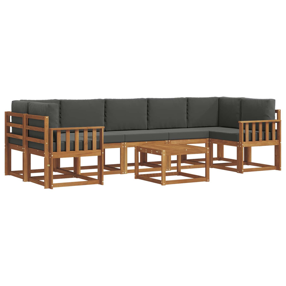 Ensemble de canapés d'extérieur 8 pcs naturel et anthracite