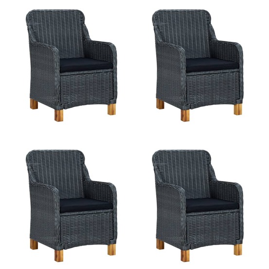 Ensemble à manger de jardin 5 pcs gris foncé