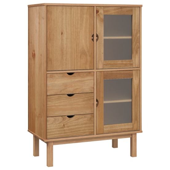 Buffet bahut commode armoire meuble de rangement organisateur cuisine salle de séjour salon haut 85 x 43 x 125 cm bois massif
