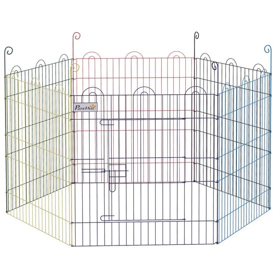 Parc pour chiot métal multicolore ø 120 x 60 cm intérieur extérieur modulable