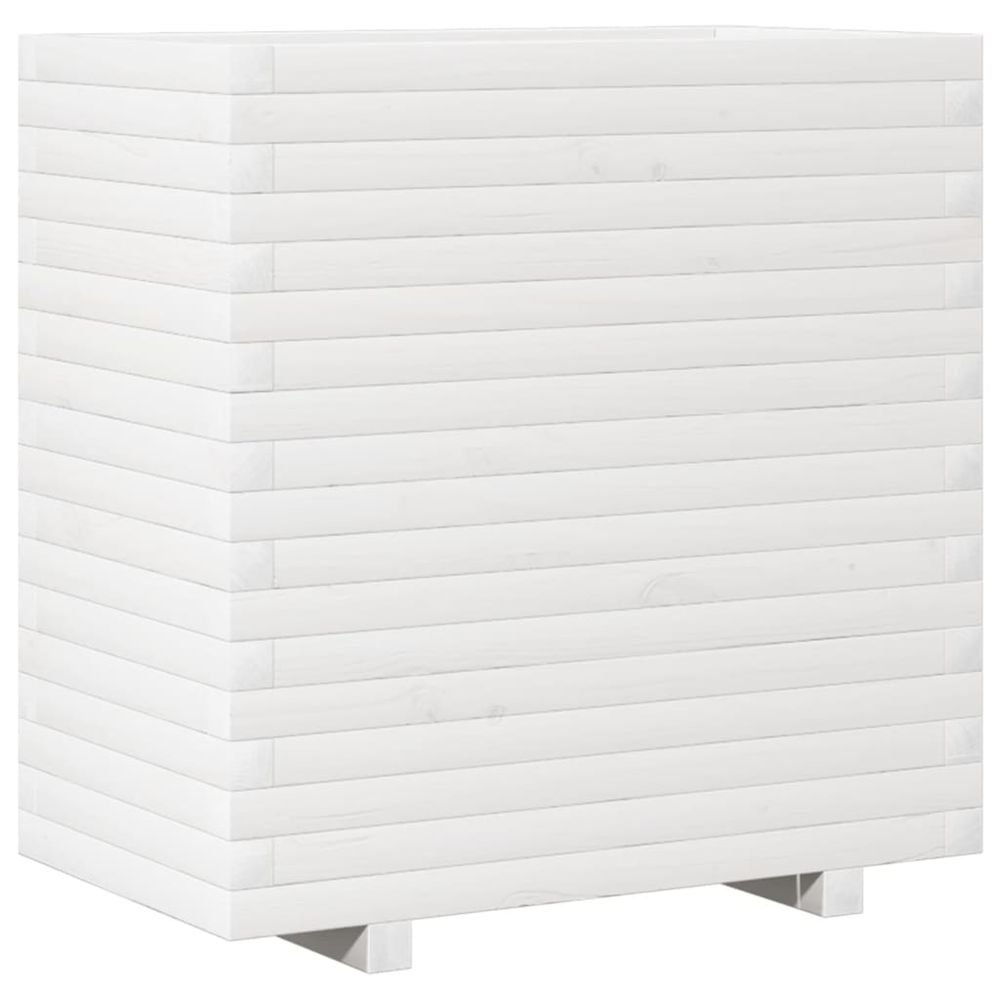 Jardinière d'extérieur blanc 70x40x72 cm bois de pin massif