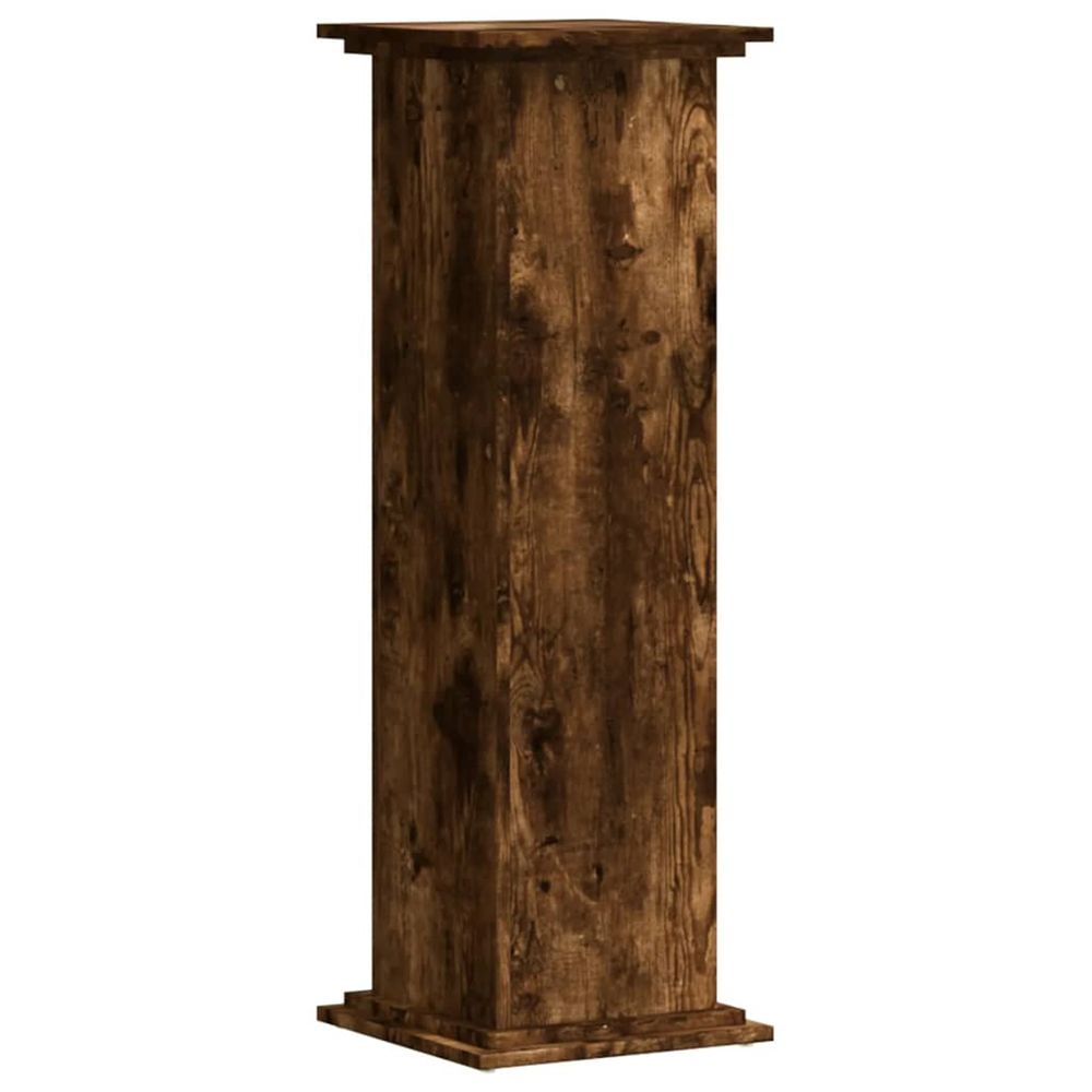Support de plante chêne fumé 33 x 33 x 100 cm bois d'ingénierie