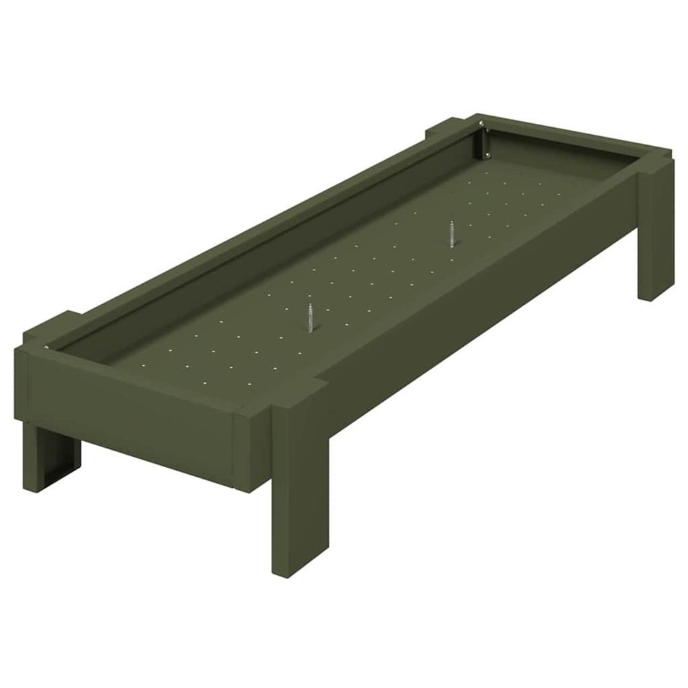Bac de nourrissage pour poules vert olive 80 x 28 x 13.5 cm