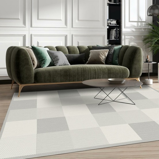 Tapis extérieur 160x230 tissé kilim gris starow 1