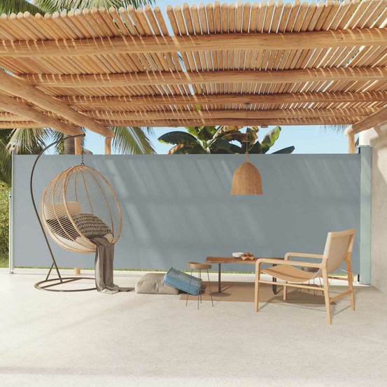 Auvent latéral rétractable de patio 180x600 cm gris