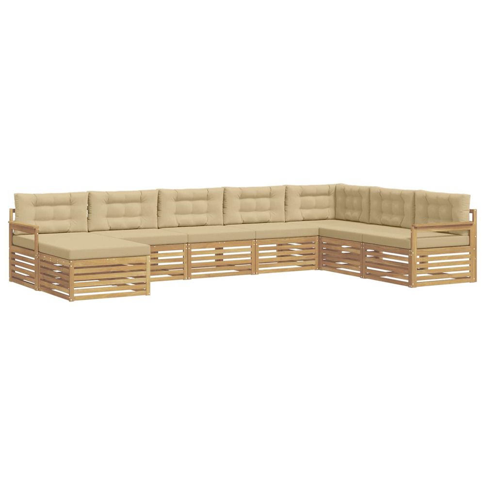 Ensemble de canapés d'extérieur 8 pc blanc et beige