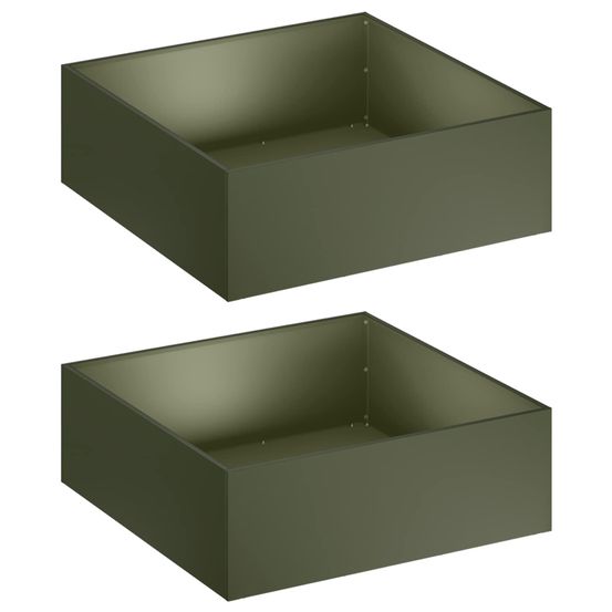 Cache-pot de jardin 2 pc vert olive 40 x 40 x 20 cm