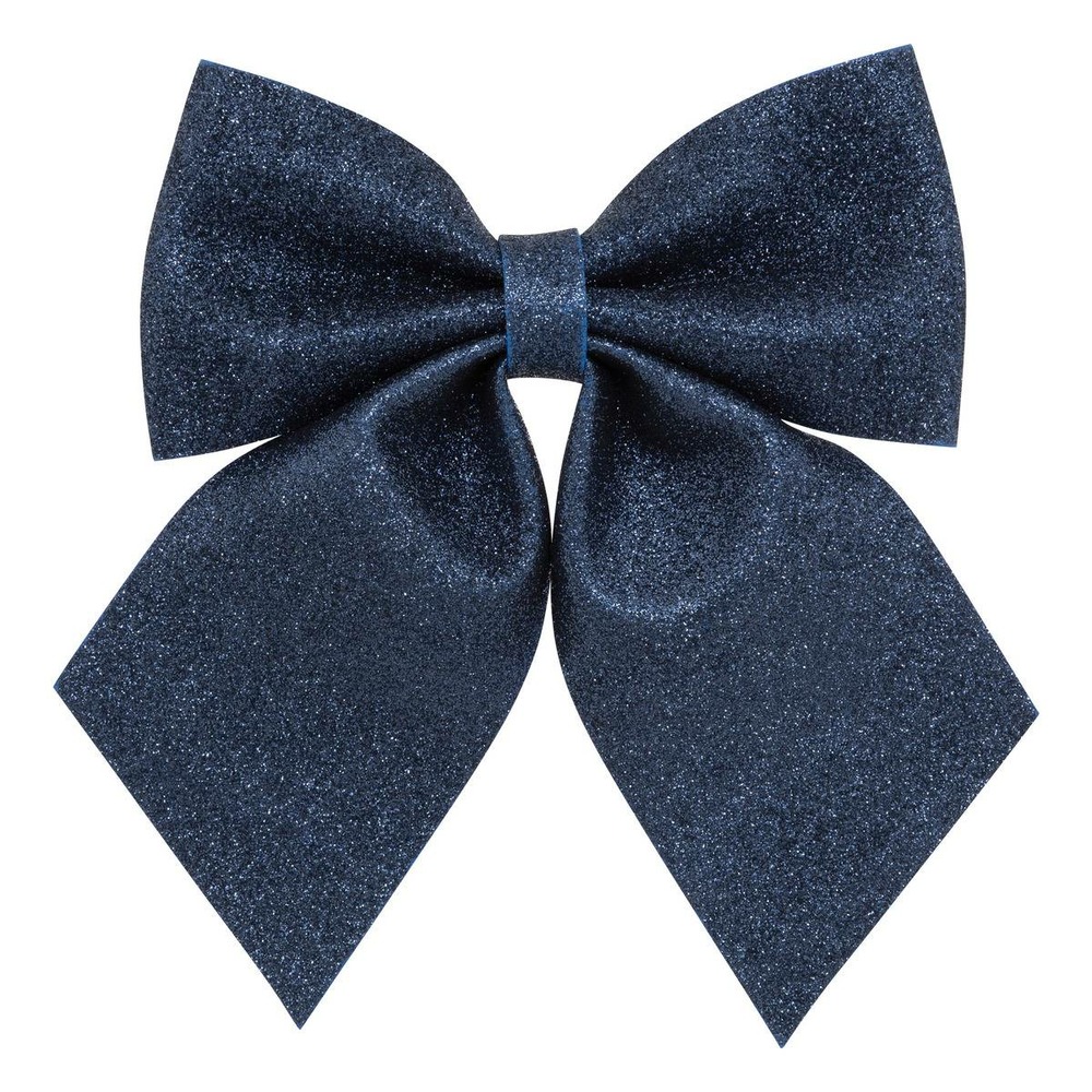 Nœud déco paillettes 20x25cm bleu