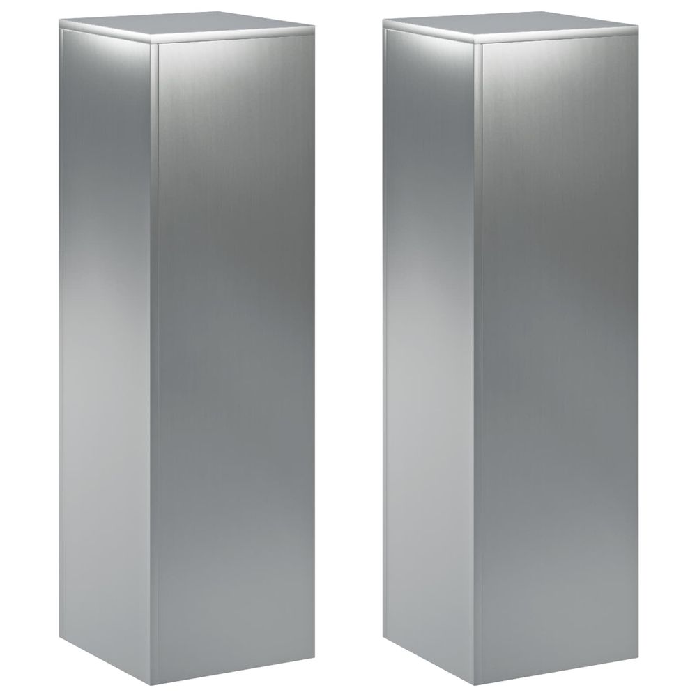 Support de plante 2 pcs argenté 30 x 30 x 100 cm