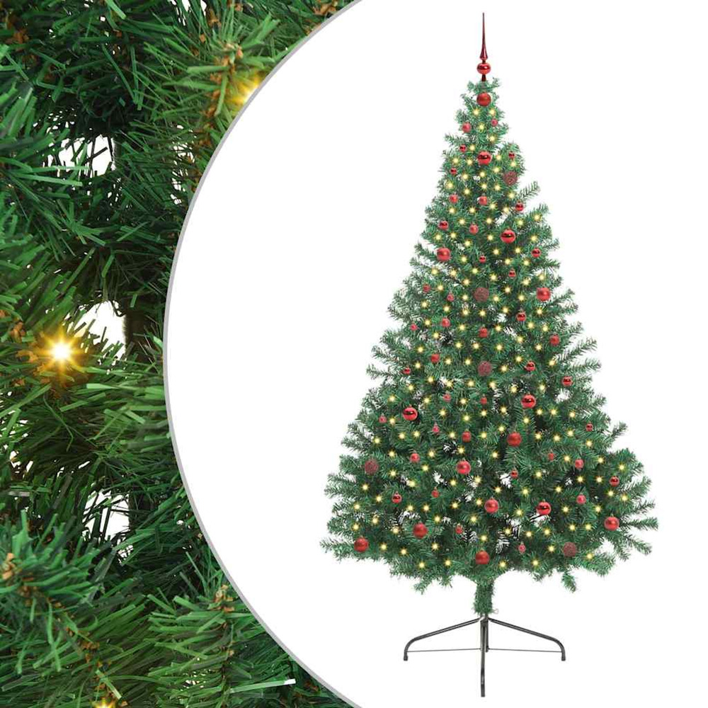 Sapin de noël artificiel pré-éclairé vert 240 cm pvc
