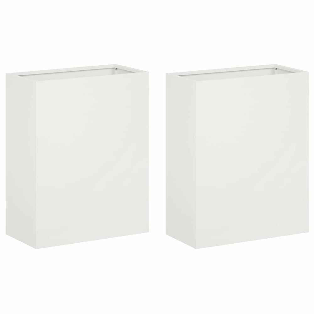 Cache-pot de jardin 2 pc blanc 40 x 20 x 50 cm
