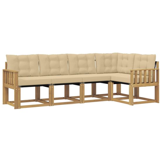 Ensemble de canapés d'extérieur 5 pc blanc et beige