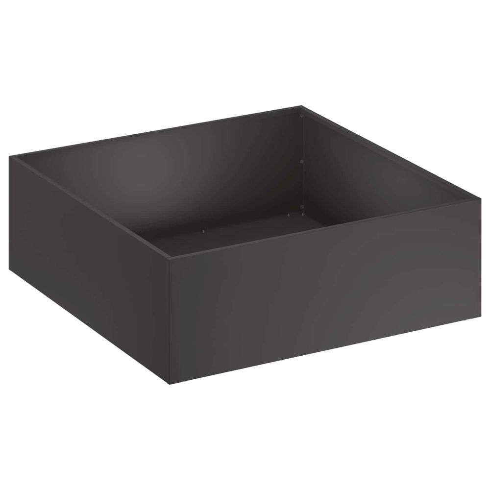 Cache-pot de jardin noir 60 x 60 x 20 cm acier laminé à froid