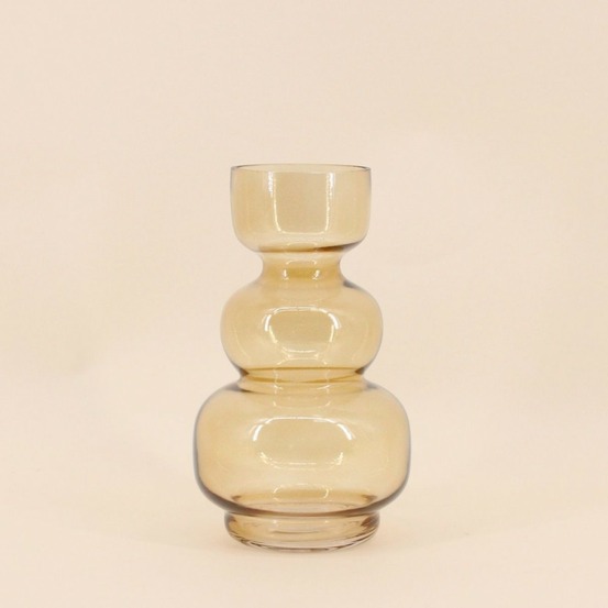 Vase design en verre teinté doré 26,5cm