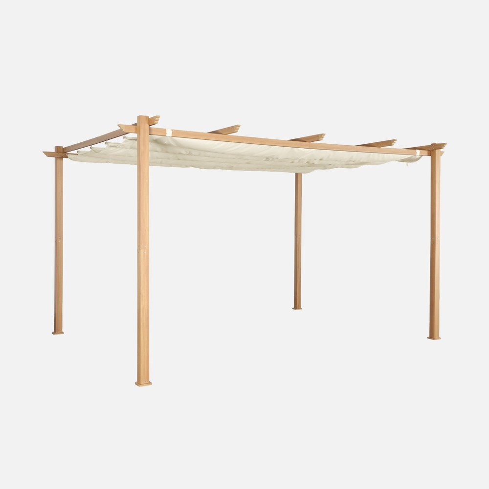 Pergola aluminium - isla 3x4m - tonnelle idéale pour votre terrasse, toit rétractable, toile coulissante, structure aluminium