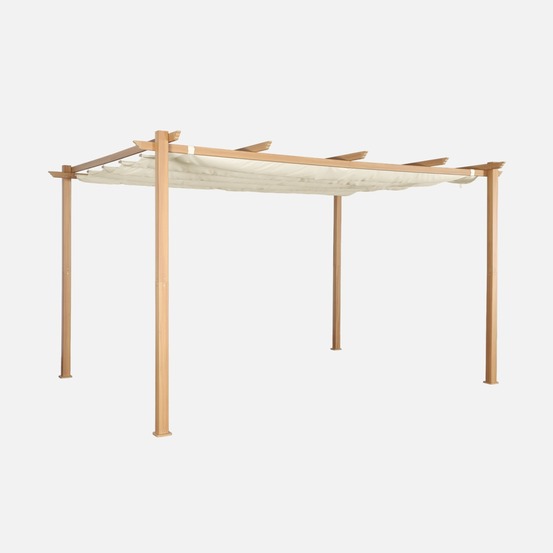 Pergola aluminium - isla 3x4m - tonnelle idéale pour votre terrasse, toit rétractable, toile coulissante, structure aluminium