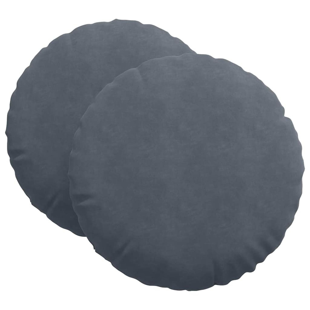 Coussins de siège 2 pcs gris foncé ø 40 x 13 cm velours