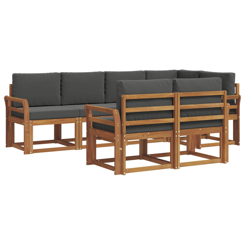 Ensemble de canapés d'extérieur 7 pcs naturel et anthracite