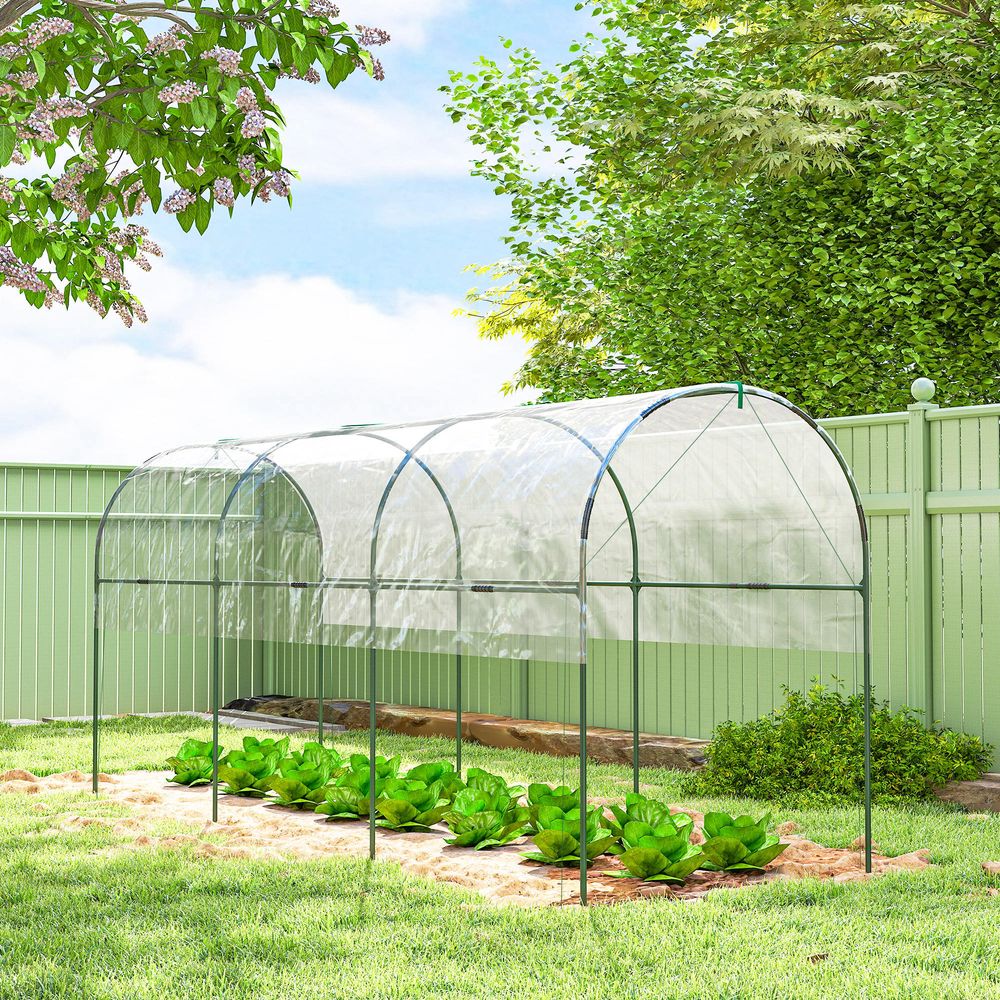 Serre tunnel acier 400 x 120 x 170 cm transparente potager tomates protection pluie uv - comfortxl outdoor living