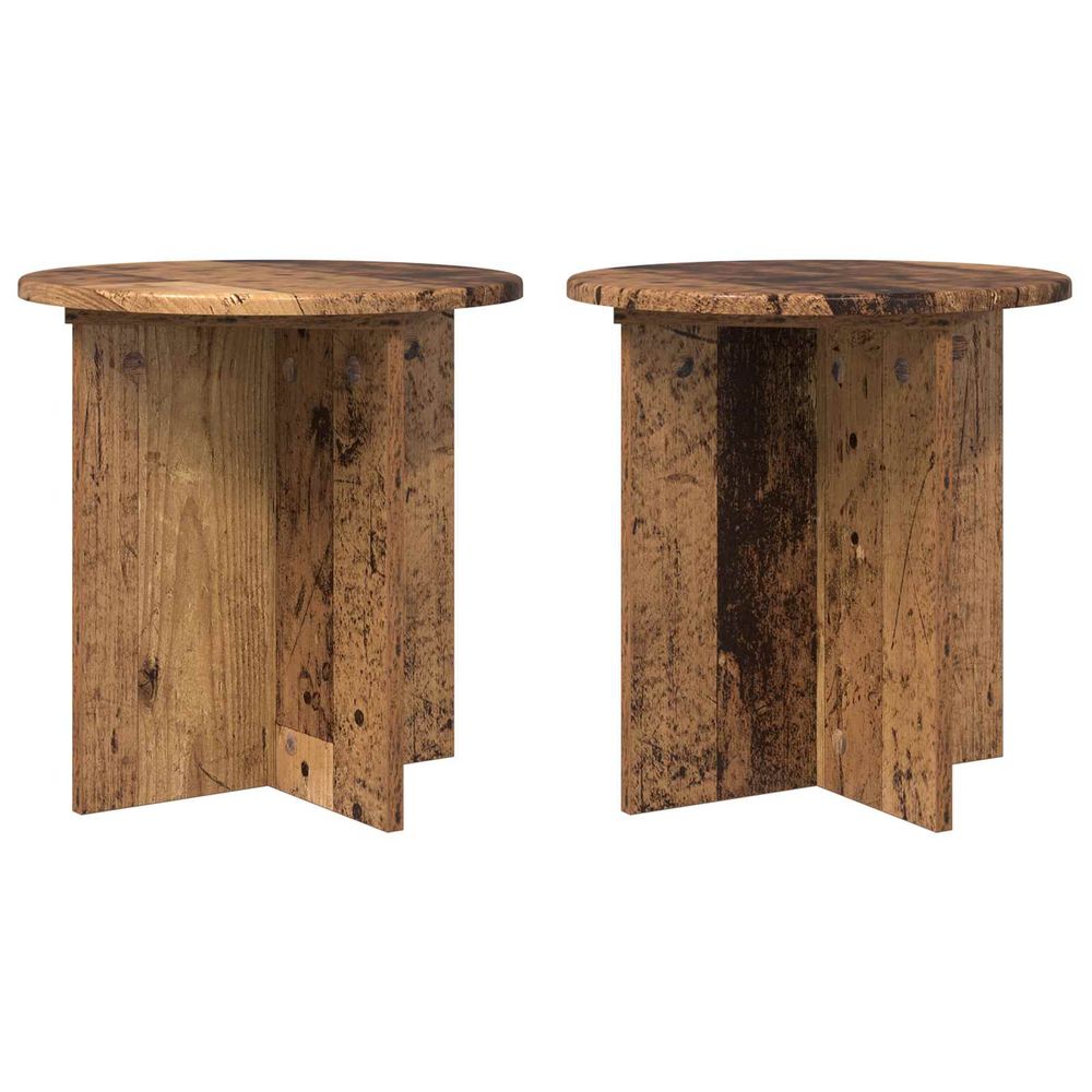 Support de plante 2 pièces bois ancien 40 x 40 x 40 cm