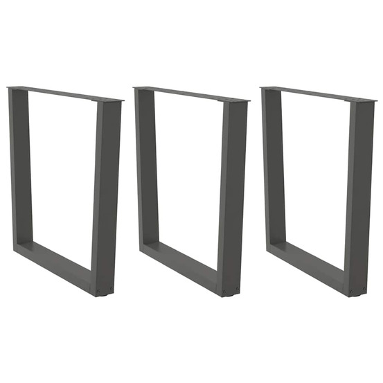 Pieds de table à manger en forme de v 3 pièces anthracite 90 x (72-73,3) cm acier