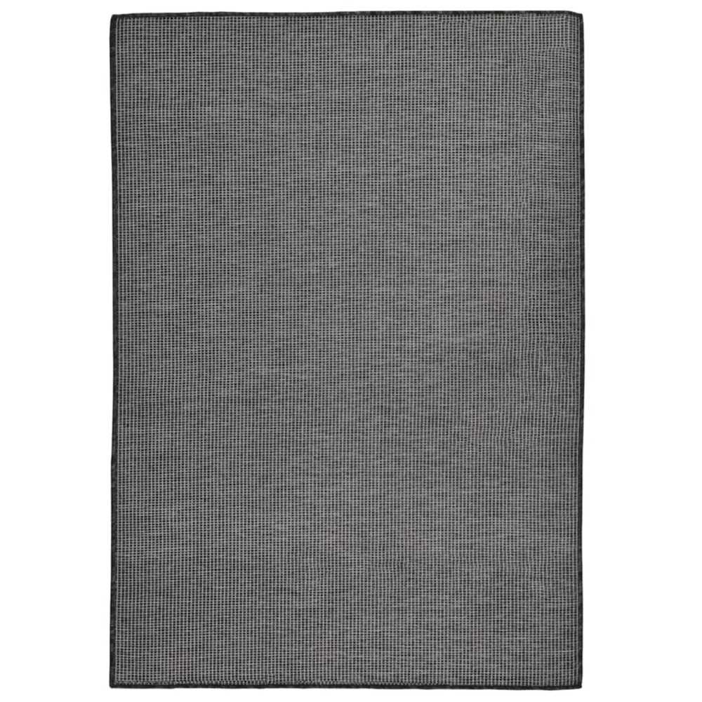 Tapis à tissage plat d'extérieur 160x230 cm gris