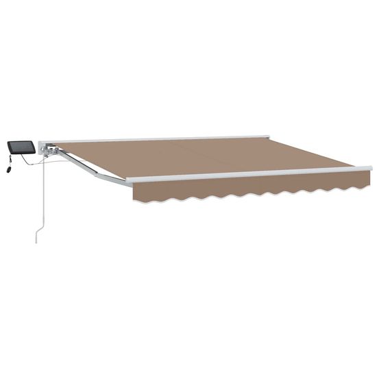 Cadre de store manuel avec leds taupe 4 × 3 m
