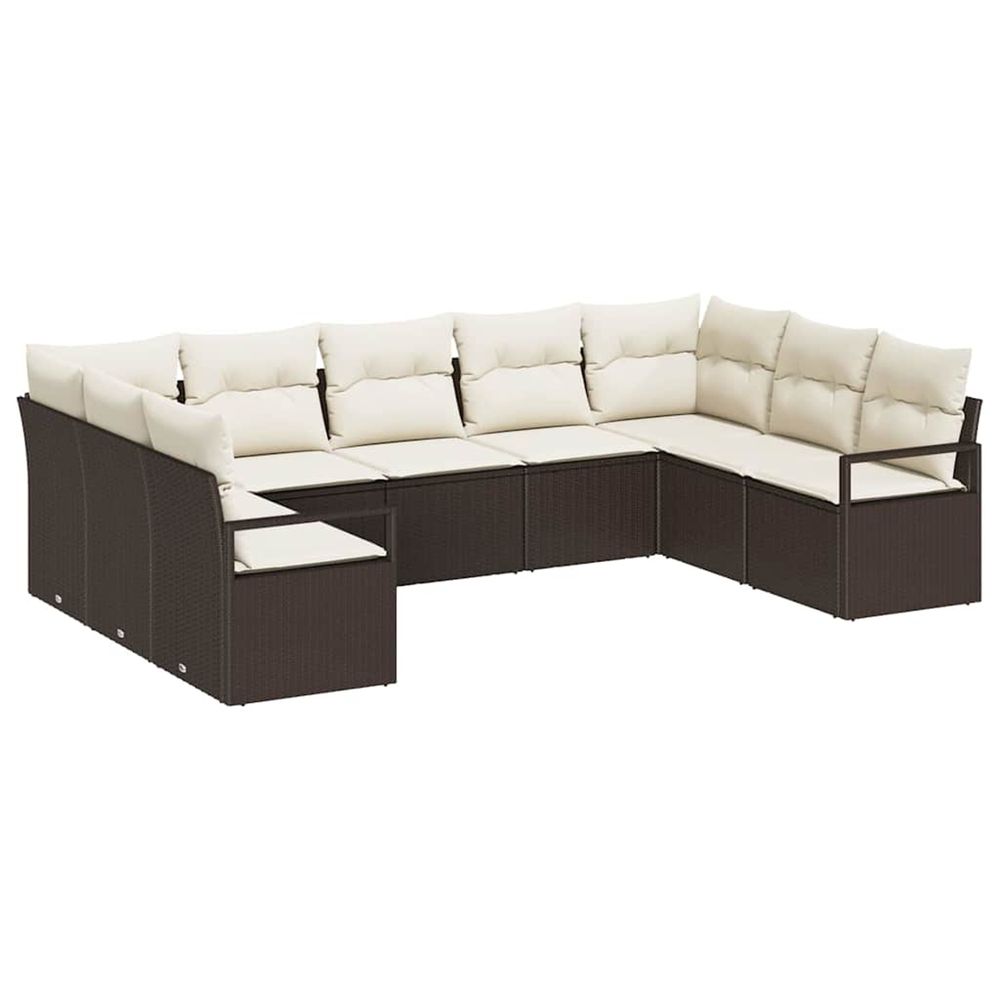 Ensemble de canapés 9 pc marron polyrotin