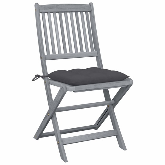 Chaises pliables d'extérieur lot de 6 et coussins bois d'acacia
