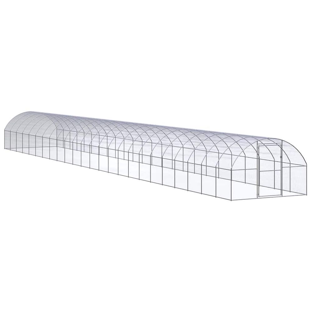 Poulailler extérieur acier galvanisé volière grillagée jardin 3x24x2 m