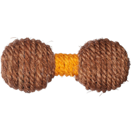 Jouet justo haltère 11.8 x 5 cm brun & jaune pour chat