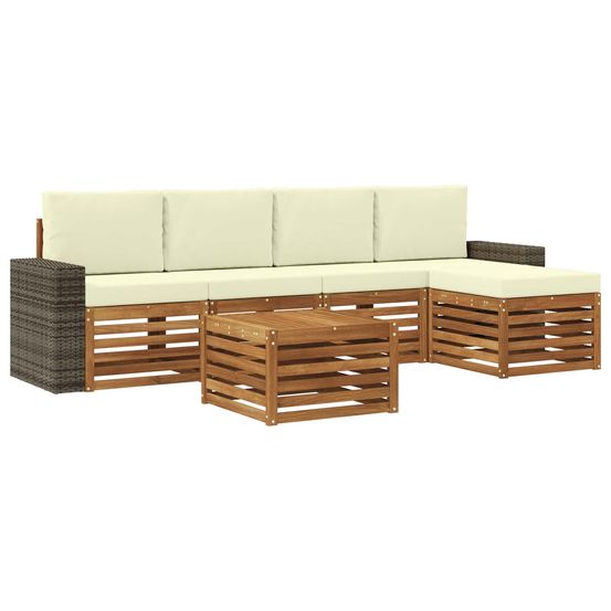 Ensemble de canapés d'extérieur 6 pc naturel et crème